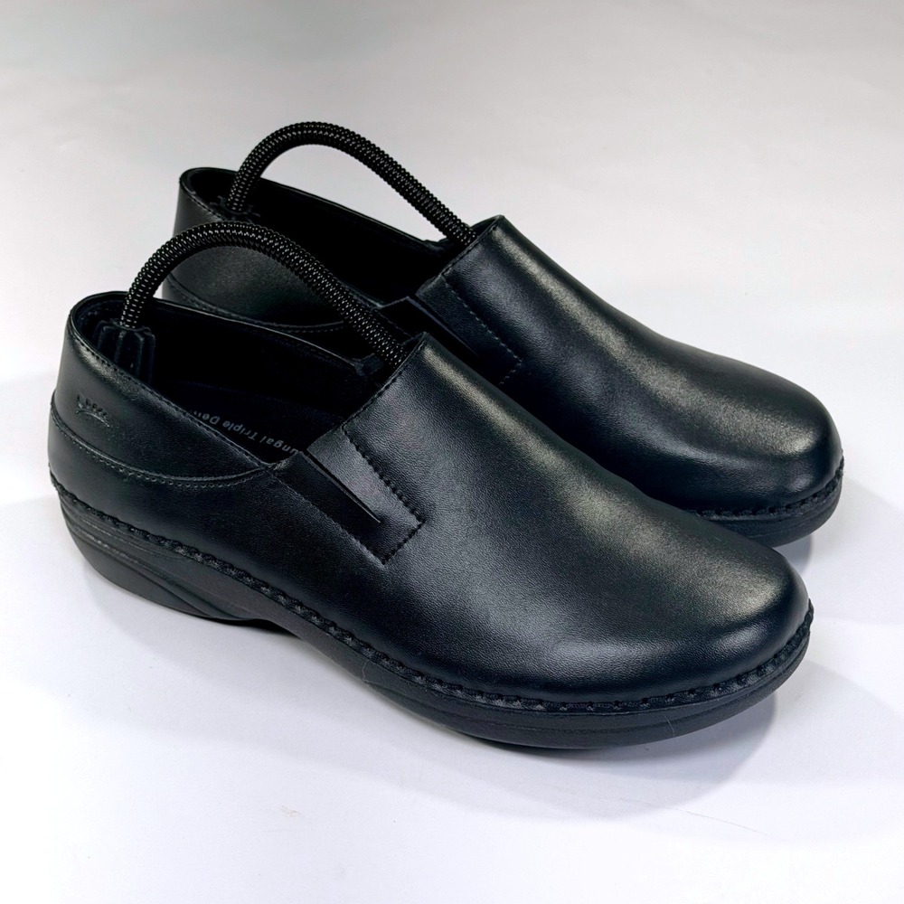 Spring Step Professional Manila Shoe Women 10 Black Leather Slip On Work Comfort